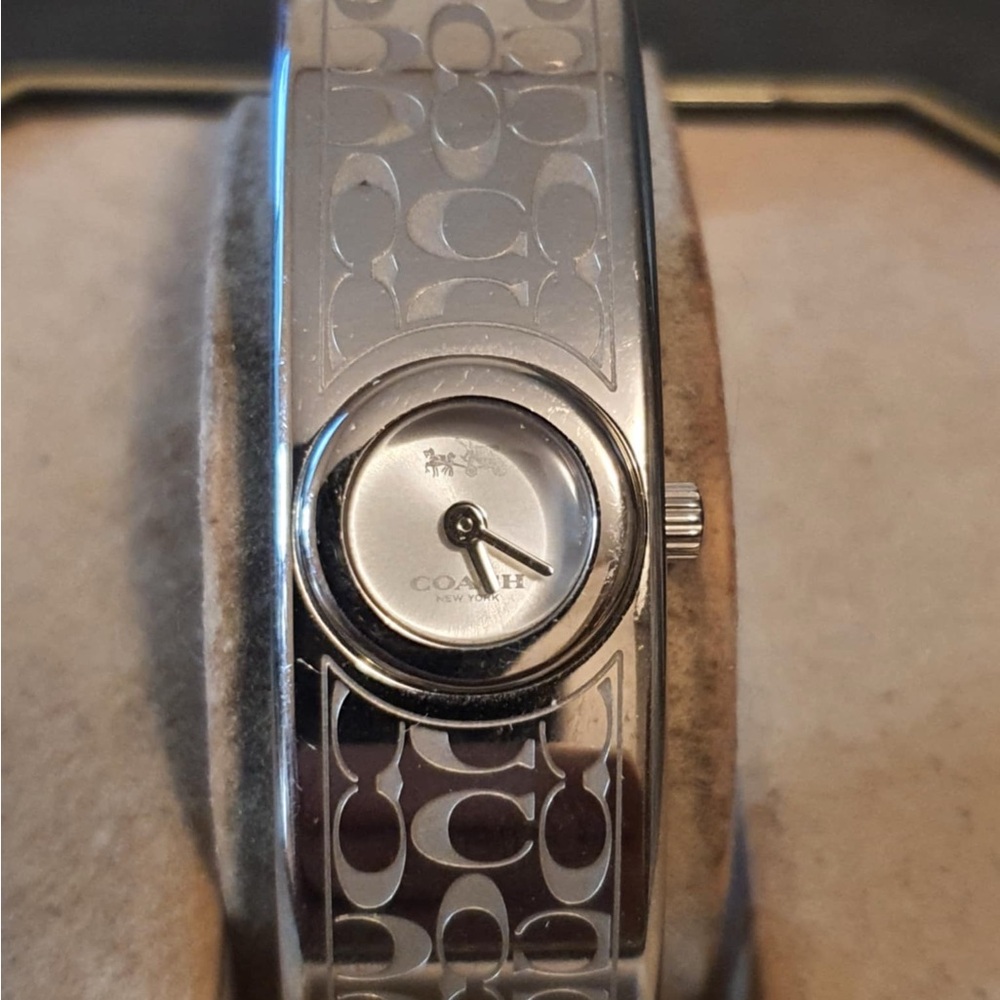 Coach Silver Signature Bangle Watch